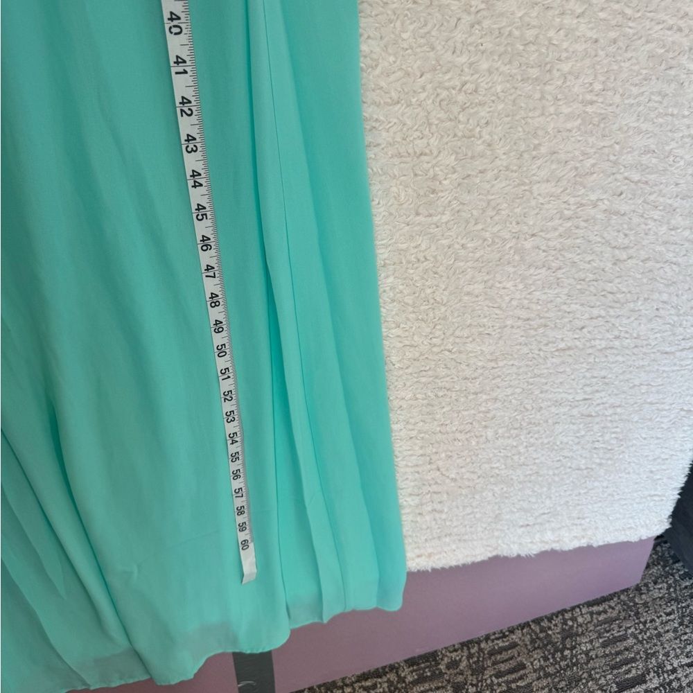 Kendall Elegant Aqua Sleeveless Maxi Dress split front wedding beach bridesmaid - Picture 10 of 10